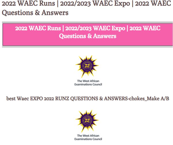 Waec Expo: Here’s What You Need To Know